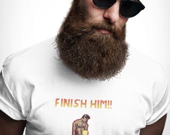Finish Him Gayming Tee, Funny Pride Gift, Retro Gamer LGBT Shirt, Gay T-Shirt, Funny Gay Shirt, Funny boyfriend gift, Unisex Softstyle