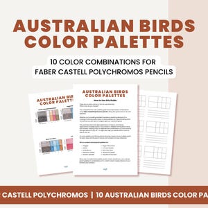 Palette di colori/guida agli schemi di colori Faber Castell Polychromos per uccelli australiani (download digitale)