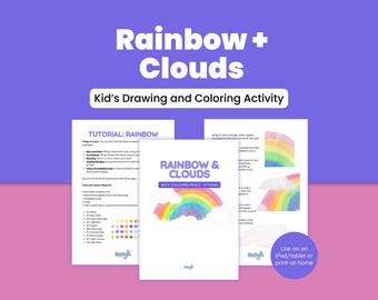 Rainbow Drawing Tutorial for Kids | Colored Pencil Step by Step Art Project | Printable PDF