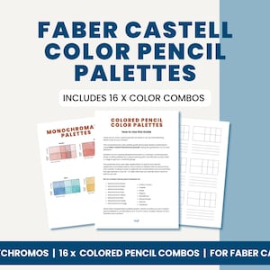 Faber Castell Polychromos Color Palettes | 16 Ready-Made Combinations | Digital Download Printable Reference Guide with Swatches