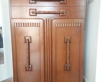 Vintage one of a kind cupboard Victorian style odd piece of furniture ideal for a modern DIY project