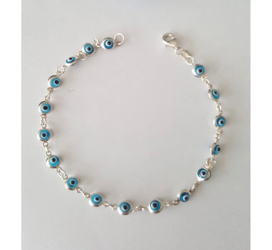 925 Silver Evil Eye Bracelet, Silver Evil Eye Protection Bracelet