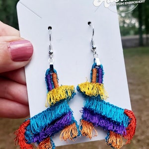 Pendientes FSL Pinata - Cinco De Mayo - Diseño Digital - Bordado a máquina - Encaje independiente