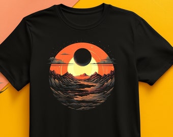 Camiseta Eclipse, camiseta Total Eclipse, camiseta divertida unisex para celebrar el eclipse solar, anillo hilado 100% algodón