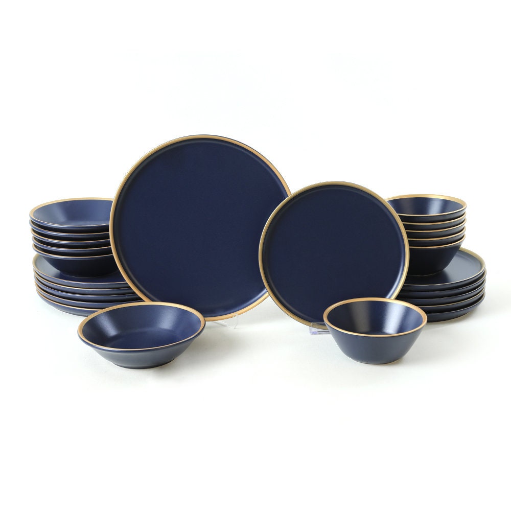 Set X6 Platos Postre Corona Blue Apto Microondas Ceramica