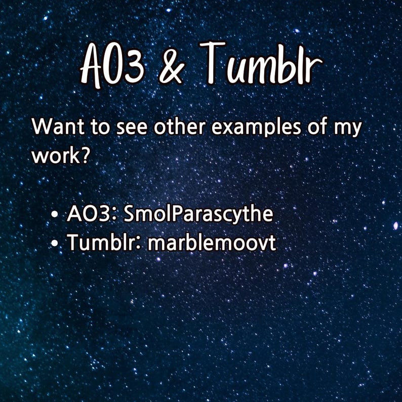 500 Words | Writing Commission | Custom Fanfiction and Original Stories | SFW image 15