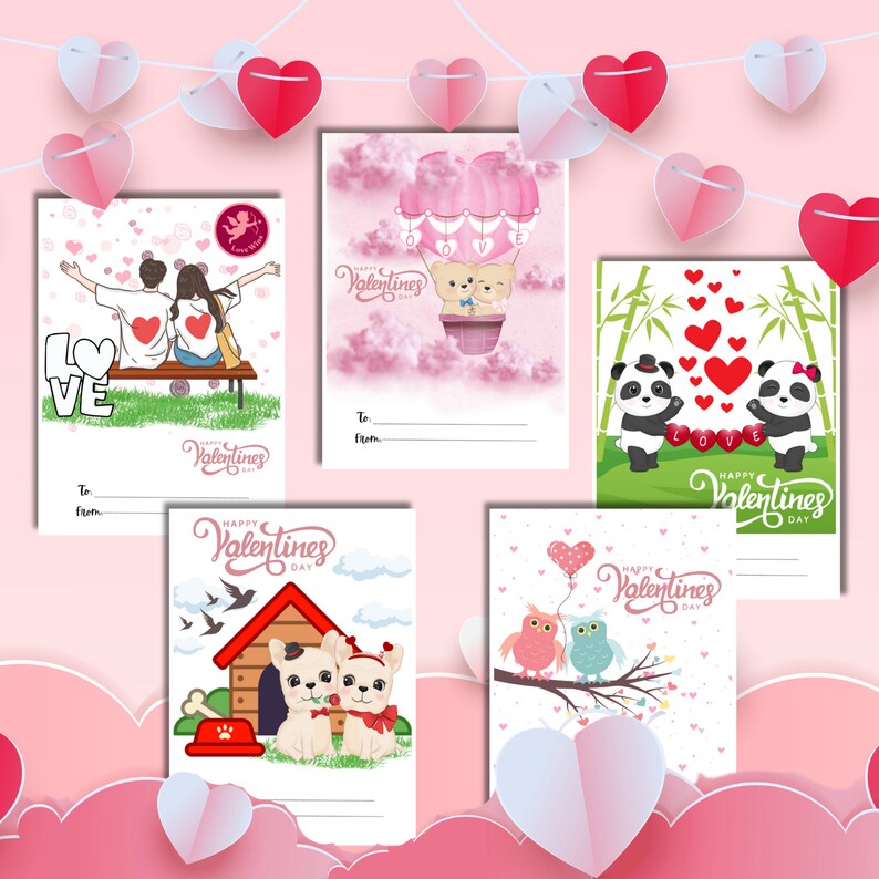 Printable Valentine's Day Cards, Instant Download Valentine Cards, DIY ...