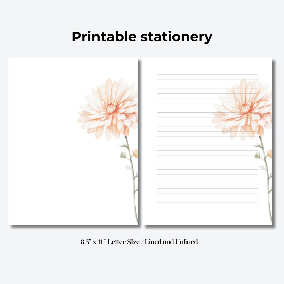PRINTABLE Stationery, Printable Letter Writing Stationery Botanical Letter Writing Paper Notepad ...