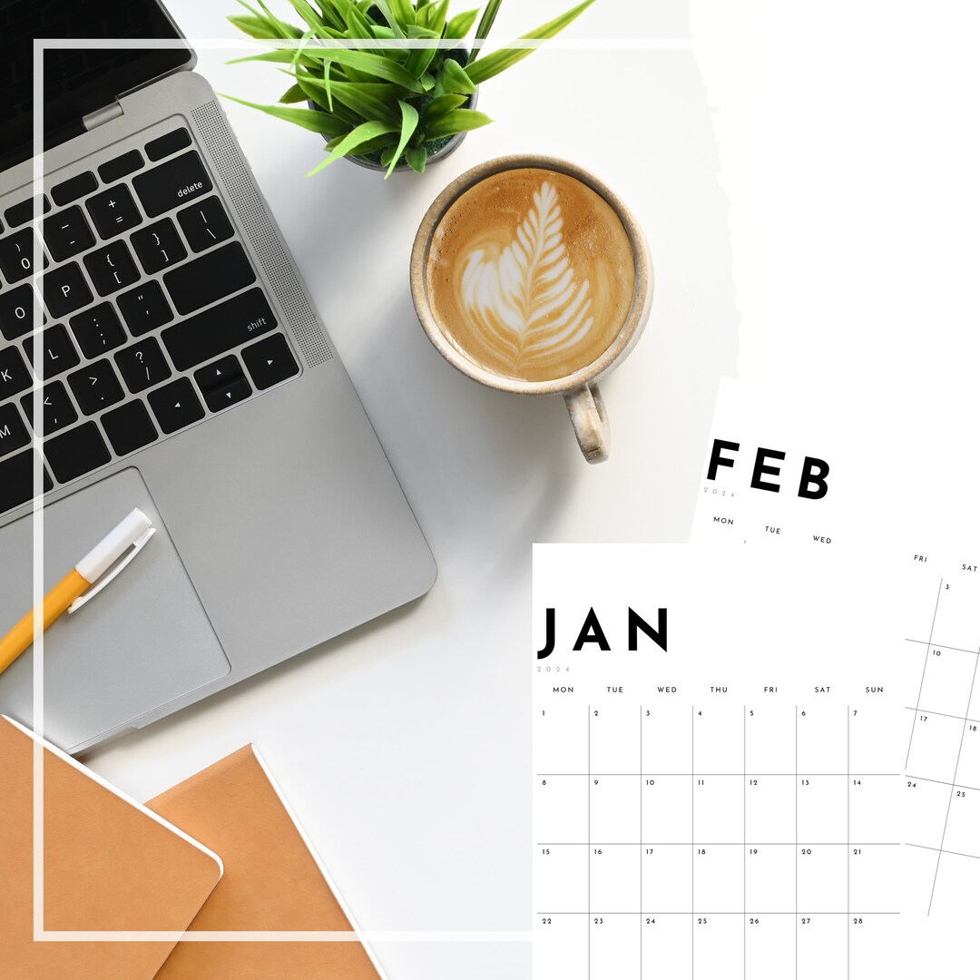 Printable Calendar 2024 Monthly Planner 2024 A4, A3, Letter, 11x17 ...