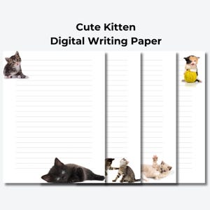 Papelería IMPRIMIBLE, papelería para escribir cartas imprimible / Set de papelería de regalo para amantes de los gatos y mascotas / Bloc de notas / Imprimible / Sobre incluido