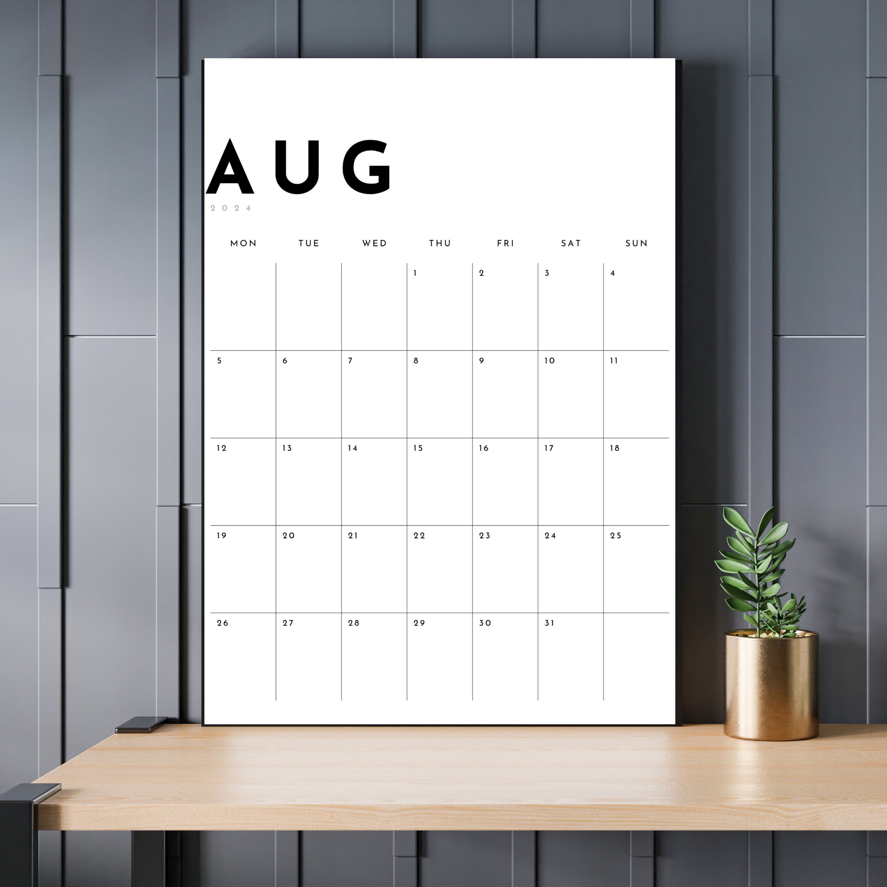 Printable Calendar 2024 Monthly Planner 2024 A4, A3, Letter, 11x17 ...