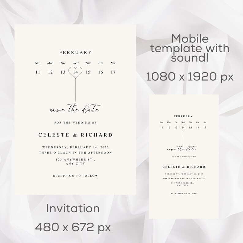 Save the Date, Save the Date Calendar, Printable and Digital Template ...