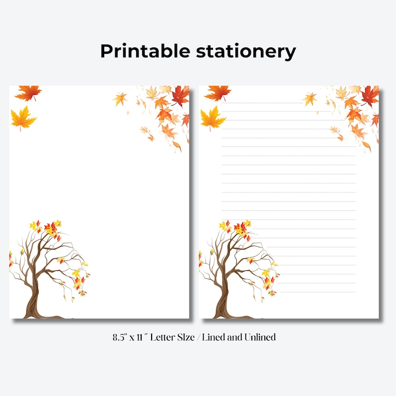 PRINTABLE Stationery, Printable Letter Writing Stationery | Autumn ...