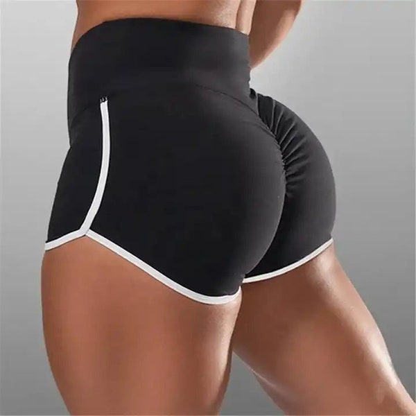 Women's Butt Lifting High Waisted cheeky  scrunch butt black Booty Shorts Scrunch Yoga Shorts. Workout  Gym Booty Shorts, vrouwen konten