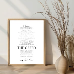 Apostles Creed, Nicene Creed, Scripture Sign, Prayer Wall Art, Baptism Gift, Christian Home Decor, Modern Faith Printable, Digital Download