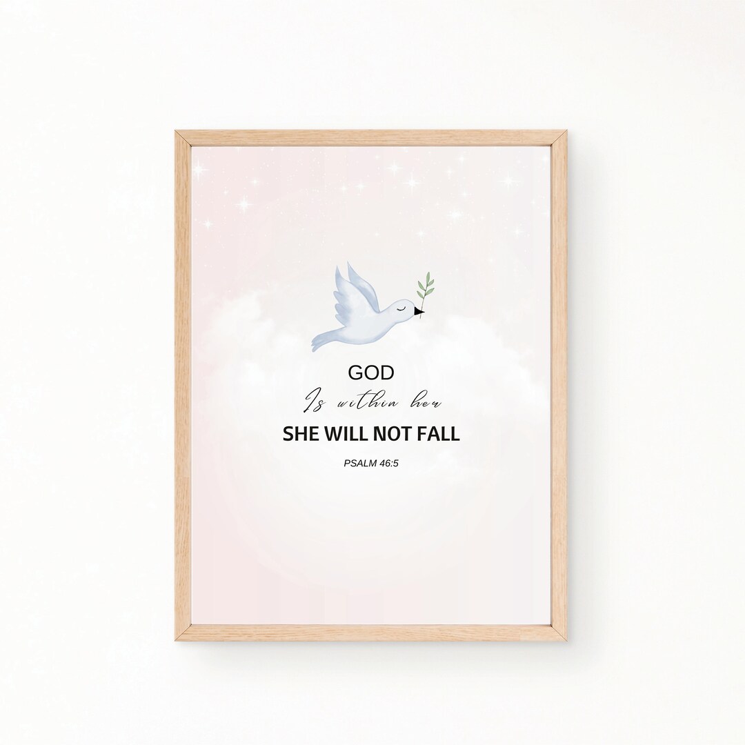 Psalm 46 5, Christian Wall Art, God is Within Her She Will Not Fall ...