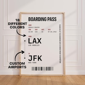 Custom Travel Print: Personalized Vacation Boarding Pass Wall Art (Digital Download)