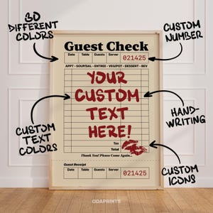 Impressão de arte de cheque de hóspede personalizado, citação personalizada, cartaz para casa, arte de parede da moda, apartamento, parede, impressão, pôster de cheque de hóspede personalizado | No.154