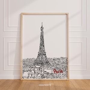 Paris Print - France Travel Wall Art | Eiffel Tower, Digital Download, French Architecture Art, Urban Decor, Cozy Kitchen, French Apartment
