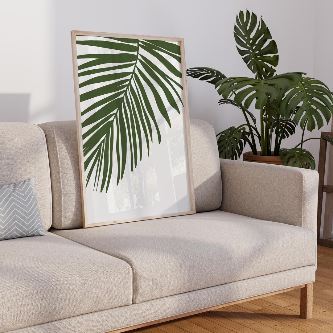 Neutral Palm Leaf Print: Modern Botanical Plant Wall Art (digital ...