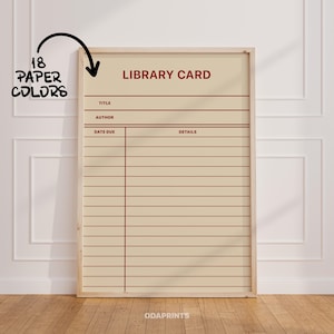 Benutzerdefinierte Bibliothek Karte Wandkunst, Literatur Druck, personalisierte Buchecke, Digital Download, Buch-Liebhaber-Geschenk, Leseraum, Retro Bücherwurm Dekor