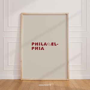 Philadelphia Print, Apartment Decor, Philly Wall Art, Cozy Room, Minimalist Wall Art, Philly Travel Gift, Instant Download, Trendy Travel