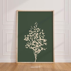 Eukalyptus Wand Kunst Salbei Grün Print Boho Botanische Dekor Abstrakte Blumenkunst Ast Sofortiger Download Botanischer Garten Tropisches Kunstwerk