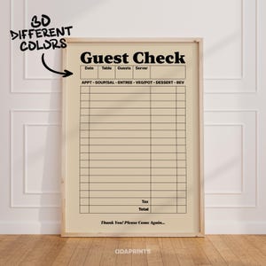 Aangepaste blanco gastencheque Art Print, retro bon poster, lege gastencheque, trendy kunst aan de muur, gepersonaliseerd cadeau, decor appartement, gezellige kamer