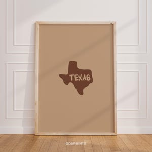 Texas Wall Art, Gift For Texas Lover, Retro Texas Print, Tx Digital Download, Cute Apartment, Cozy Room, Travel Poster, Austin Printable Art