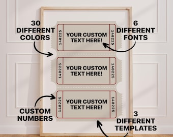 Custom Ticket Print: Personalized Modern Apartment Wall Art (Digital Download)