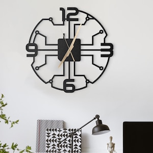 Gamer Metal Wall Clock, Geometric Wall Clocks, Technology Wall Clock, Geek Clocks, Gamer Room Clocks, Student Room Clocks, Gift for Gamers