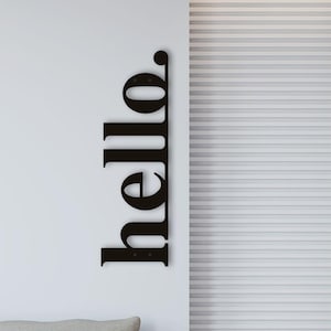 Metal Wall Art, Metal Hello Sign, Outdoor Decor, Housewarming Gift, Entryway Decor, Welcome Sign for Front Porch Decor,  Front Door Decor,