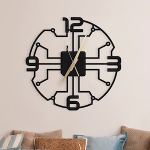 Retro Wall Clock,Large Metal Clock,Modern Wall Clock,Office Wall Clock,Silent Wall Clock