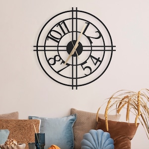 Metal Modern Wall Clocks, Simple Wall Clock With Bold Numbers, Numeric Wall Clock, Large Metal Wall Clock, Silent Wall Clock, Home Gifts