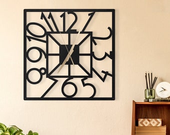 Square Clock, Square Wall Clock, Metal Wall Clock, Unique Wall Clock, Oversized Wall Clock, Clocks for Home Decor and Gifts, Clock Gifts