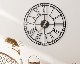 Elegant Roman Numeral Wall Clock, Modern Wall Clock, Minimalist Wall Clock, Unique Wall Clock, Clock Gifts, Oversized Wall Clock, Home Decor