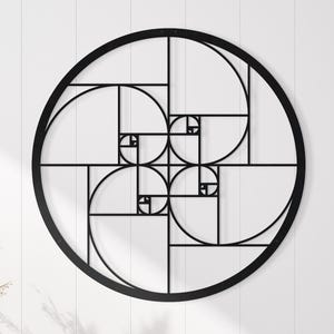 Golden Ratio Metal Wall Art,Metal Housewarming Fibonacci Spiral Gift,Home Decor Wall Hanging,Large Golden Ratio Wall Decor