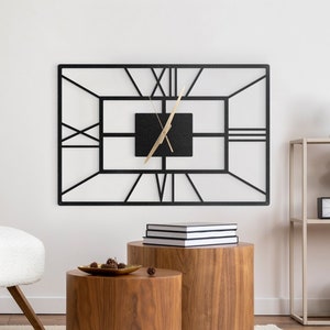 Minimal Rectangle Clock, Simple Wall Clocks, Home Decor And Gifts, Large Metal Wall Clock, Silent Wall Clock, Clocks For Wall