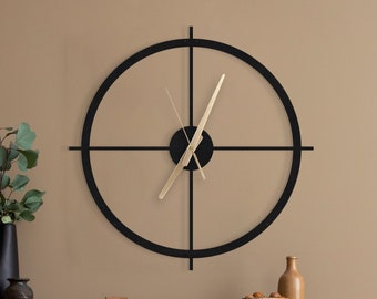 Oversized Metal Wall Clock: Modern Minimalist Design, Silent Quartz