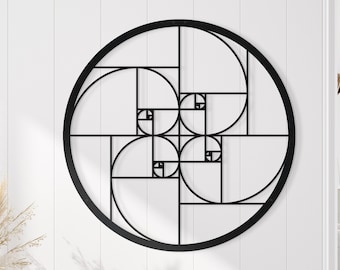 Golden Ratio Metal Wall Art,Metal Housewarming Fibonacci Spiral Gift,Home Decor Wall Hanging,Large Golden Ratio Wall Decor