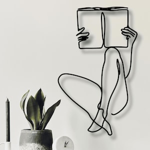 Woman Metal Wall Decor,Metal Wall Art, Bathroom Minimalist Female Body Wire Art, Minimalist Line Art, Modern Home Decor,  Housewarming Gift