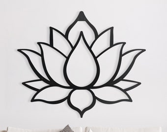 Lotus Blume Metall Wand Dekor, Lotus Metallschild Wandbehang, große Blume Wand Dekor, Housewarming Geschenk im Freien, Yoga Wand Dekoration