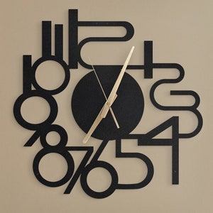 Abstract Numeric Wall Clock: Modern Floating Metal Art