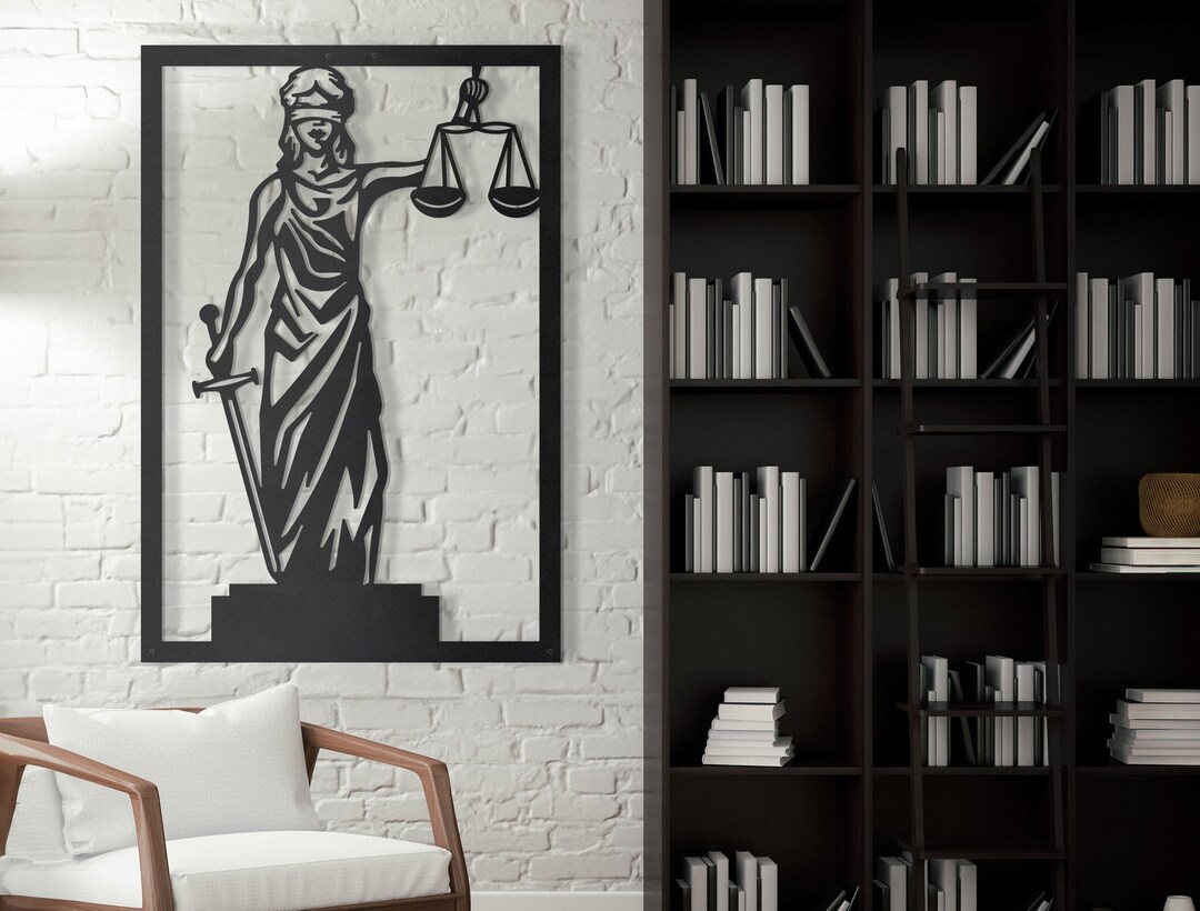 Lady Justice Metal Wall Art: Lawyer Office Decor - Etsy