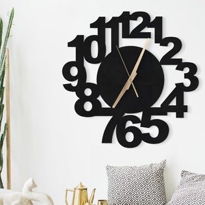 FoDuoDuo TWhale(2) Wooden Wall Clock, Modern Wall Clock, Silent Clock, Round  Non-Ticking Living Room Clock - Home Décor Clock, for Couples 12 inches :  : Home