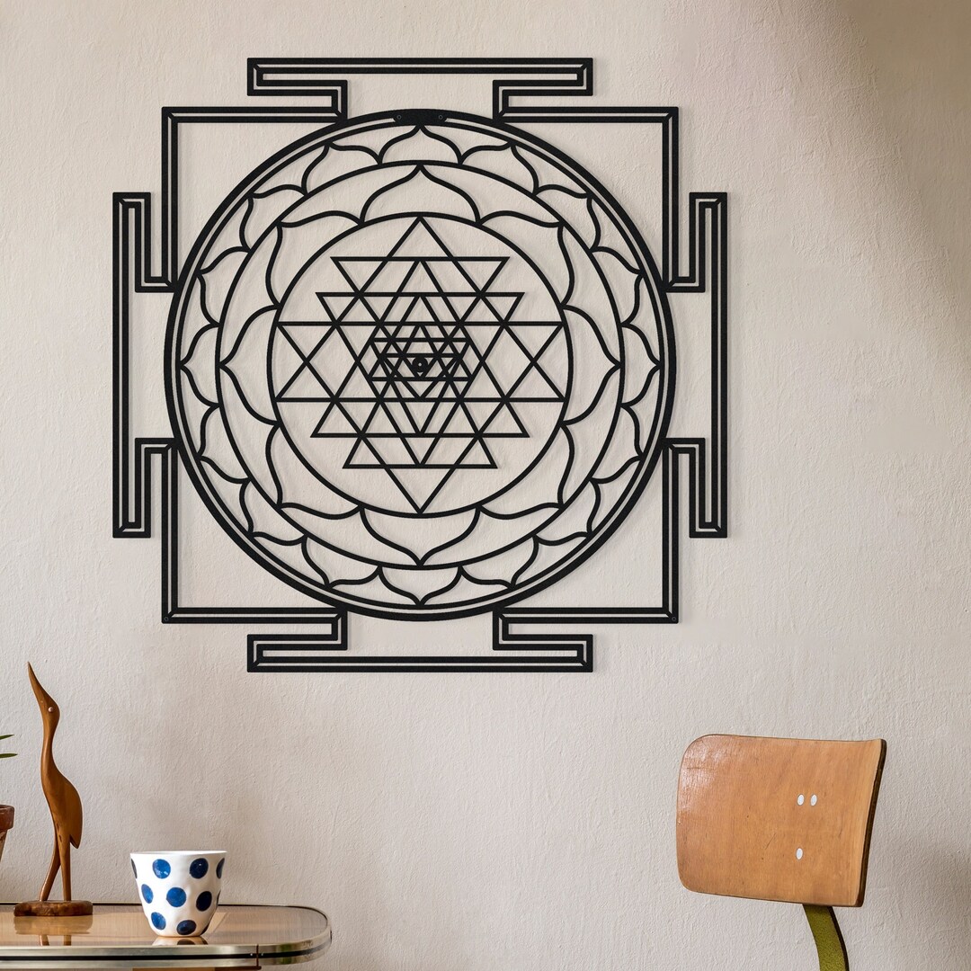 Sri Yantra Metal Wall Decor: Sacred Geometry Art for Yoga Studio - Etsy