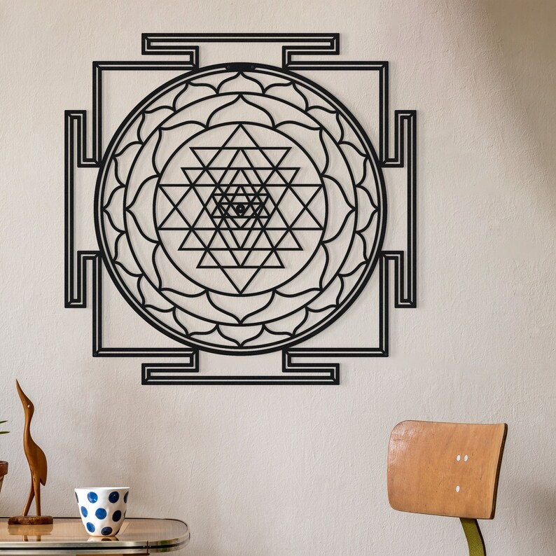 Sri Yantra Metal Wall Decor: Sacred Geometry Art for Yoga Studio - Etsy