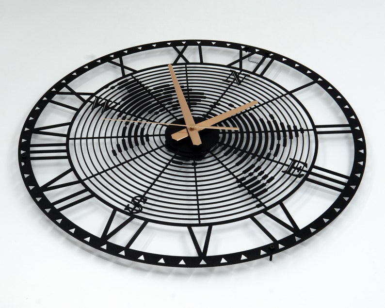 Metal World Map Wall Clock, Compass Wall Clock, Large Wall Clock, Metal