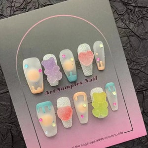 1bag Gummy Bear Lovely Hug Crystal Bear Nail Charms For Acrylic