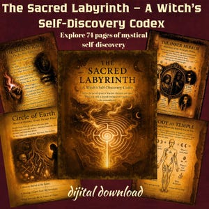 The Sacred Labyrinth – Tagebuch der Selbstfindung der Hexe | Schattenarbeit Grimoire PDF zum selbst ausdrucken | Arbeitsheft für spirituelles Wachstum